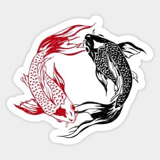 Two Koi Fish Japanese yinyang Sticker